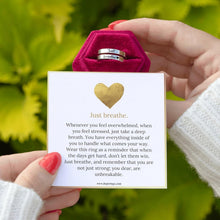 Load image into Gallery viewer, Stylish Just Breathe Ring – Adjustable and Skin-Friendly Stainless Steel Jewelry