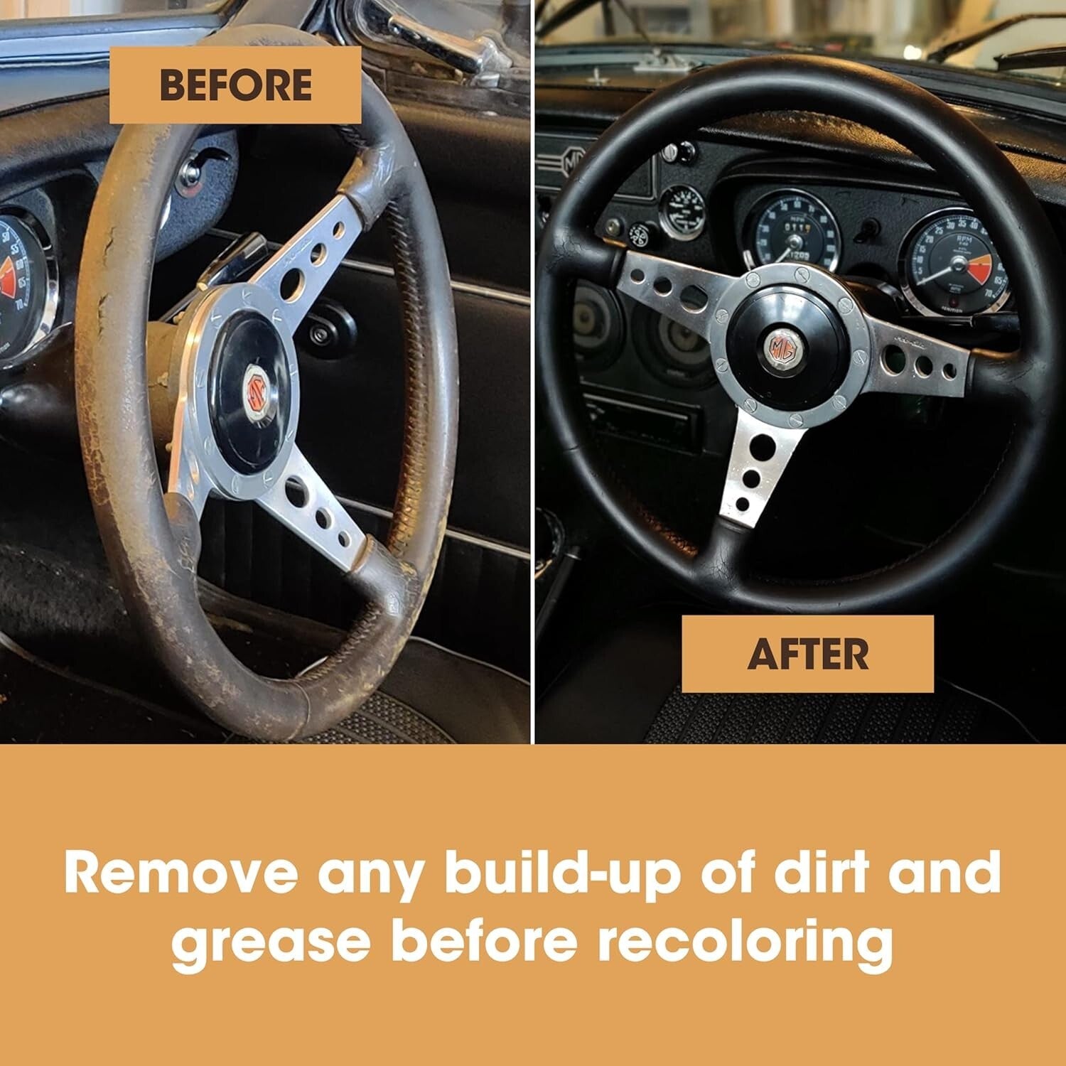 All-in-One Leather Steering Wheel Repair Kit - Professional Quality Results