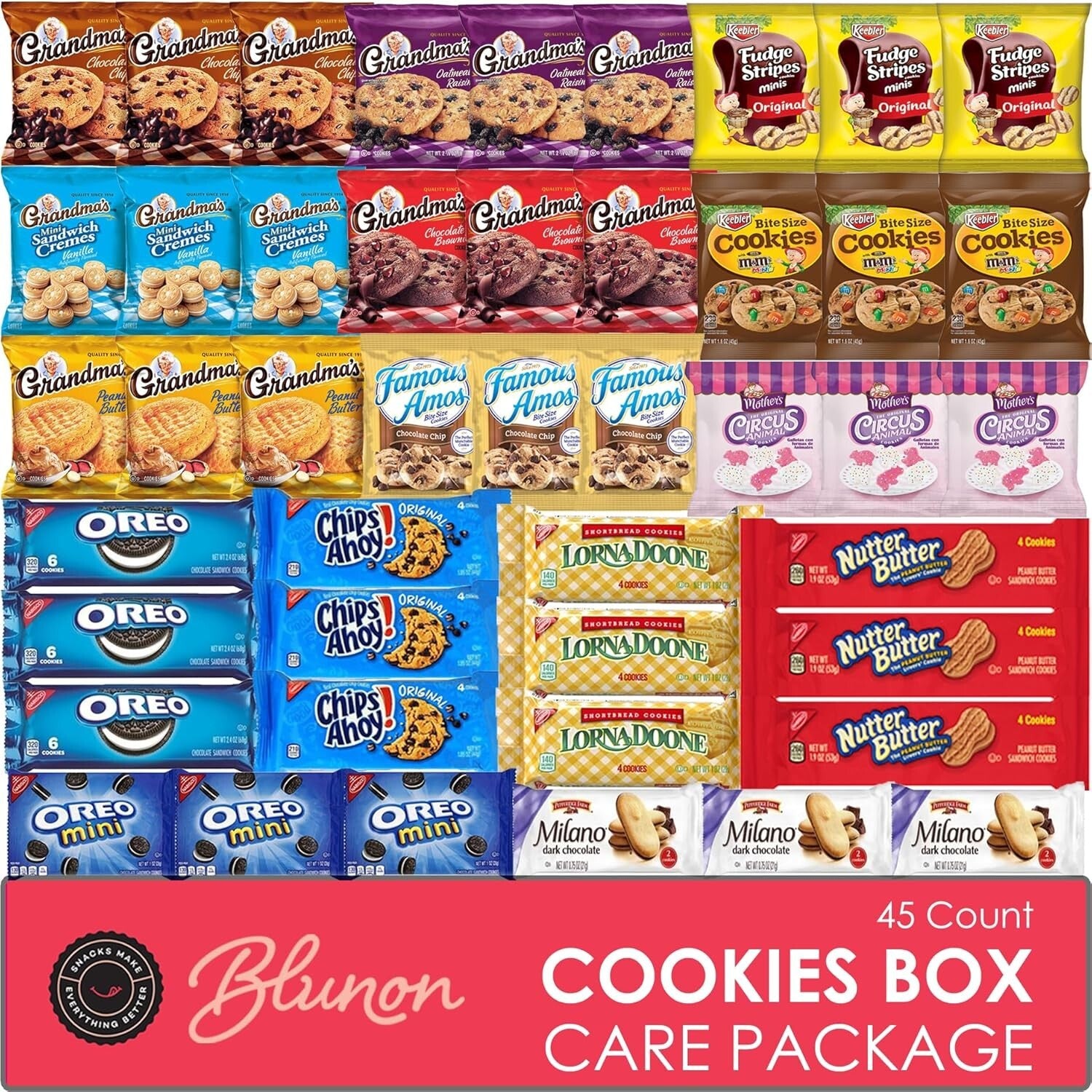Delicious Cookie Variety Pack - 45 Individually Wrapped Treats for Sharing