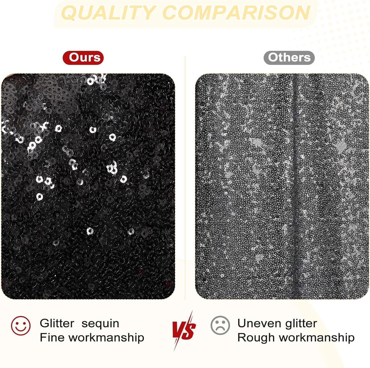 5ft x 10ft Black Sequin Backdrop - Perfect for Weddings, Parties & Photo Shoots