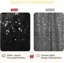 Load image into Gallery viewer, 5ft x 10ft Black Sequin Backdrop - Perfect for Weddings, Parties &amp; Photo Shoots