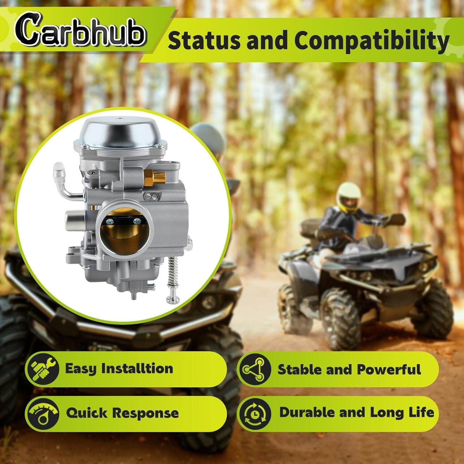 Durable ATV Carburetor Compatible with Polaris Sportsman 400 Series 2001-2014