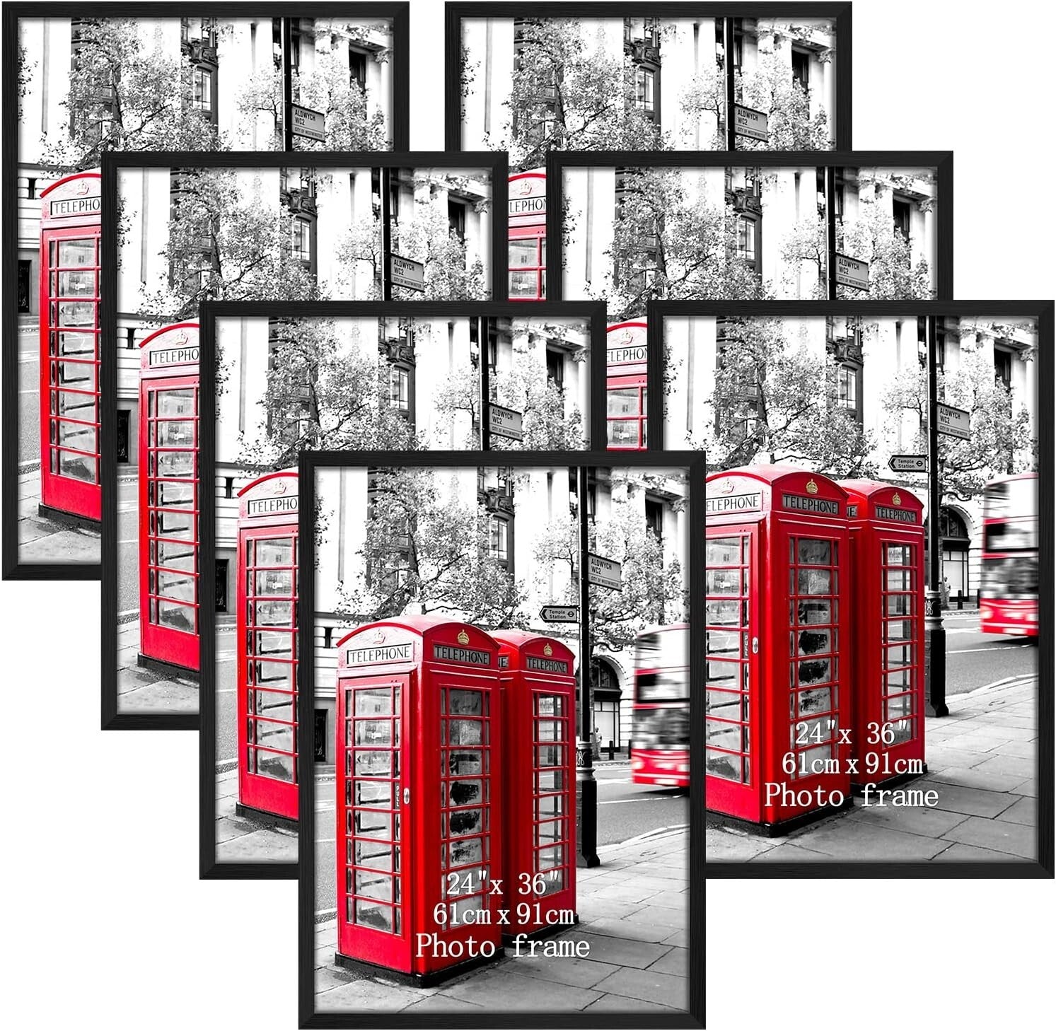 Elegant 24x36 Black Picture Frames - Perfect for Posters & Photos (Set of 7)