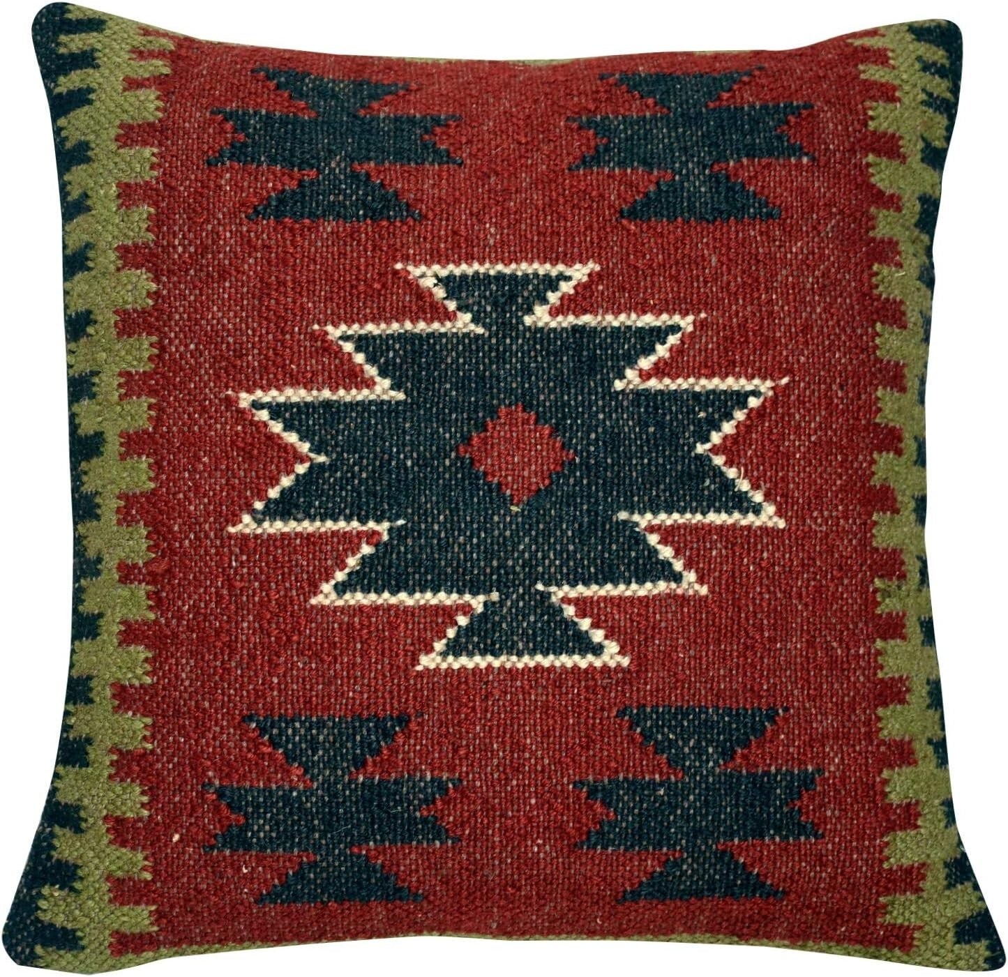 Durable 18x18 Hand Crafted Jute Kilim Cushion Covers - Set of 4 Vintage Style