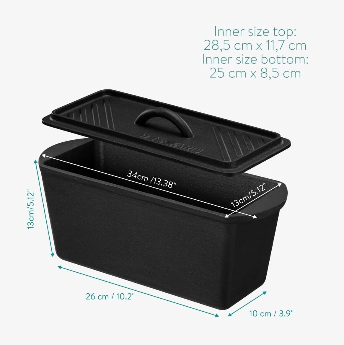 Elegant Cast Iron Bread Loaf Pan with Lid - Perfect for Special Occasions