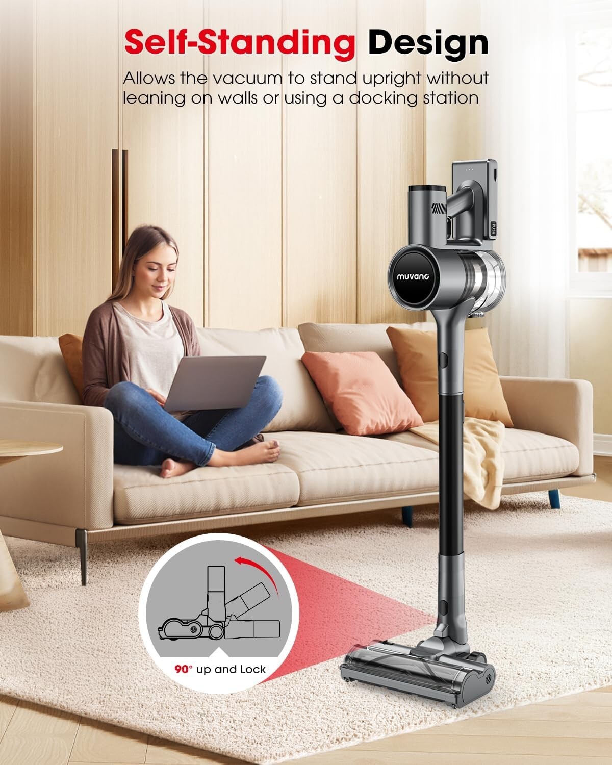 Flexible Cordless Vacuum - 3 Ways to Charge & Powerful Suction for All Floors