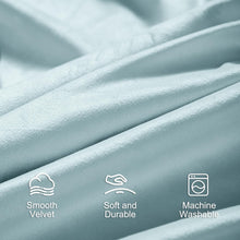 Load image into Gallery viewer, Velvet Room Darkening Curtains with Thermal Insulation - Misty Blue, 2 Panels