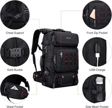 Load image into Gallery viewer, Premium Black Nylon Convertible Backpack with Shoe Compartment for Travelers