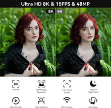 Load image into Gallery viewer, Lightweight 8K Vlogging Camera with WiFi &amp; 18X Digital Zoom, Ideal for All Ages