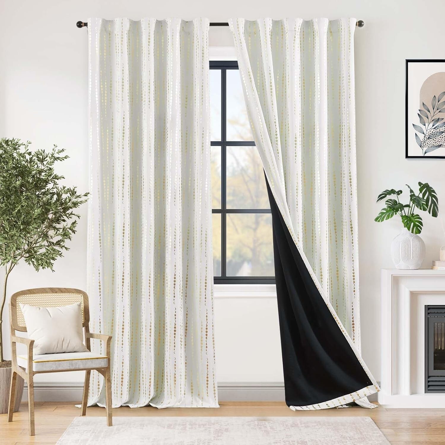 Decorative Thermal Blackout Curtains - 108 Inch Moon Phases for Modern Homes