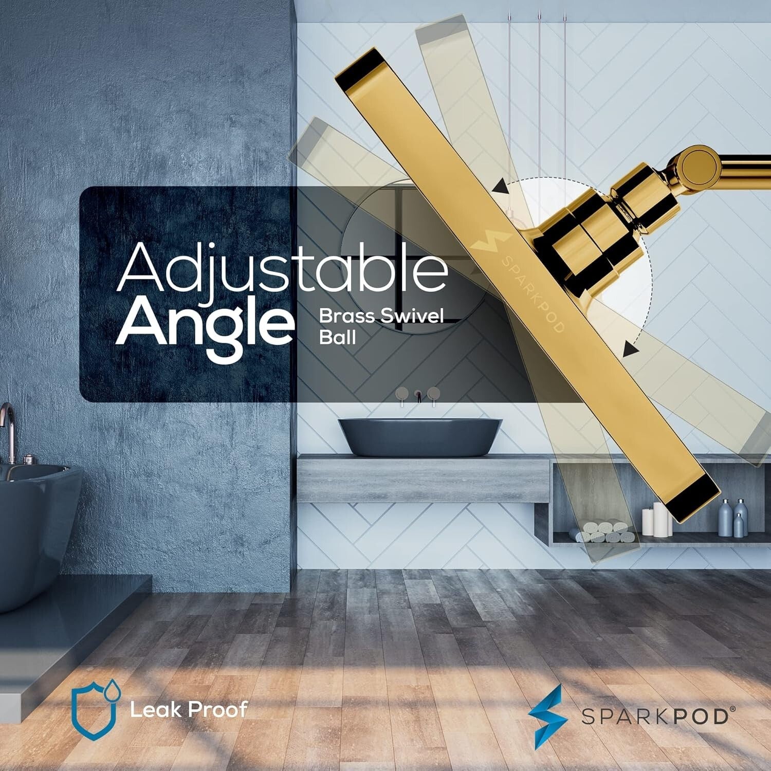 8 Inch Polished Luxury Shower Head - Easy Install High Pressure Rain Design