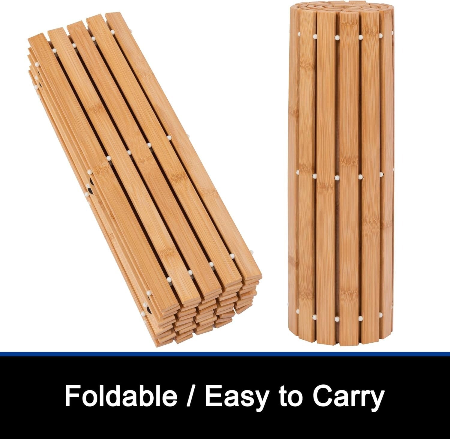 Durable Waterproof Bamboo Bath Mat - Long Lasting Non-Slip Shower Runner 16x48