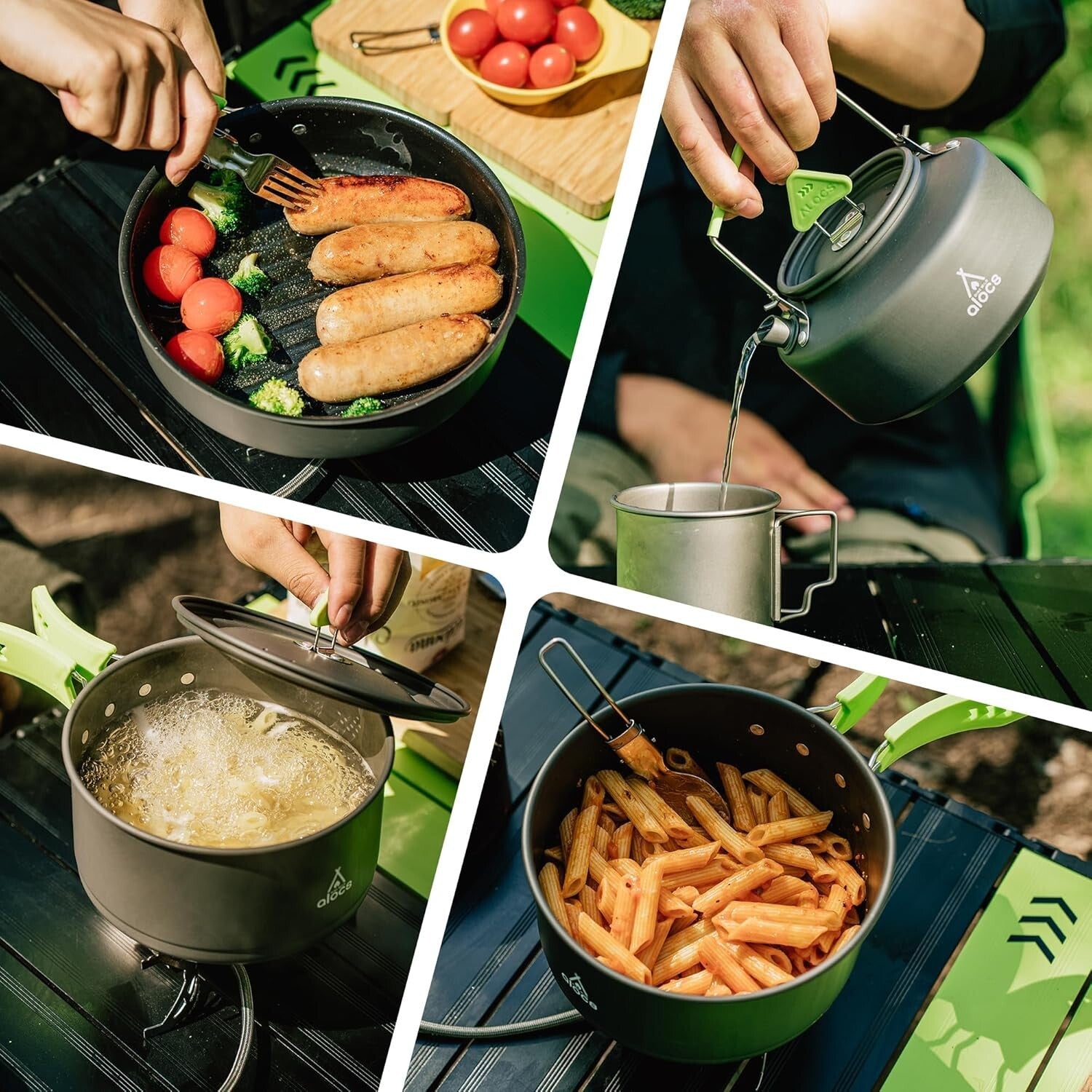 18-Piece Non-Stick Camping Cookware Set for 4-6 People - Ultra Lightweight Gear