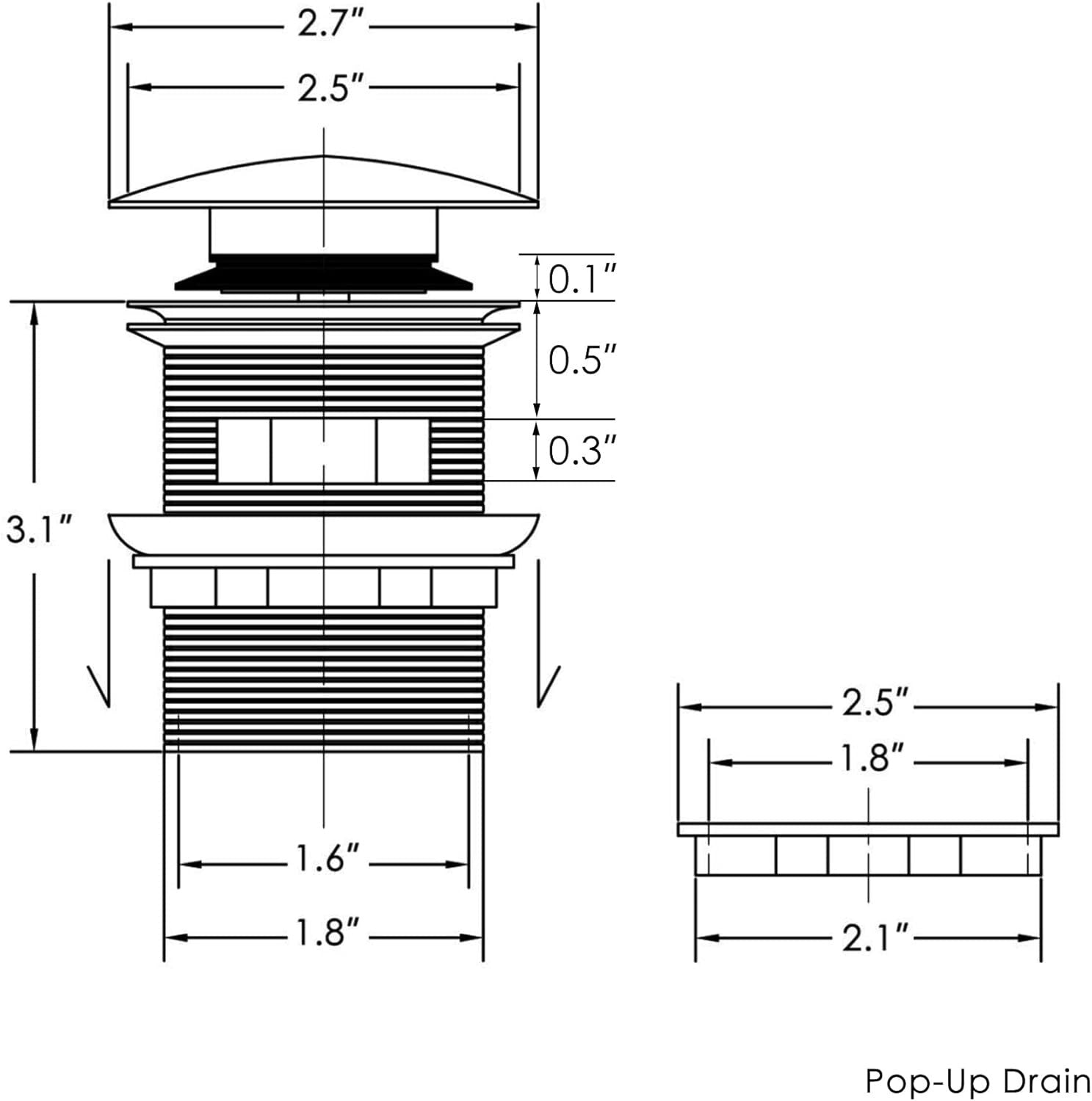 Durable Chrome Pop-up Drain Stopper for Easy Installation - Bath Essential