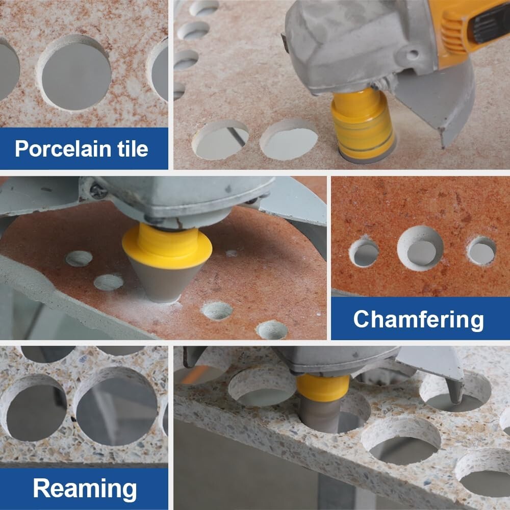 Vacuum Brazed Diamond Drill Bits Kit with Chamfer & Finger Bits - 8 Pieces