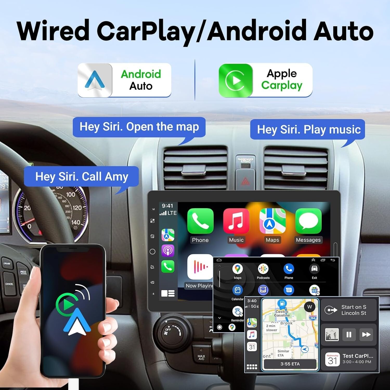 10.1" Single Din Car Stereo: Touchscreen, Bluetooth, & Backup Camera Compatible