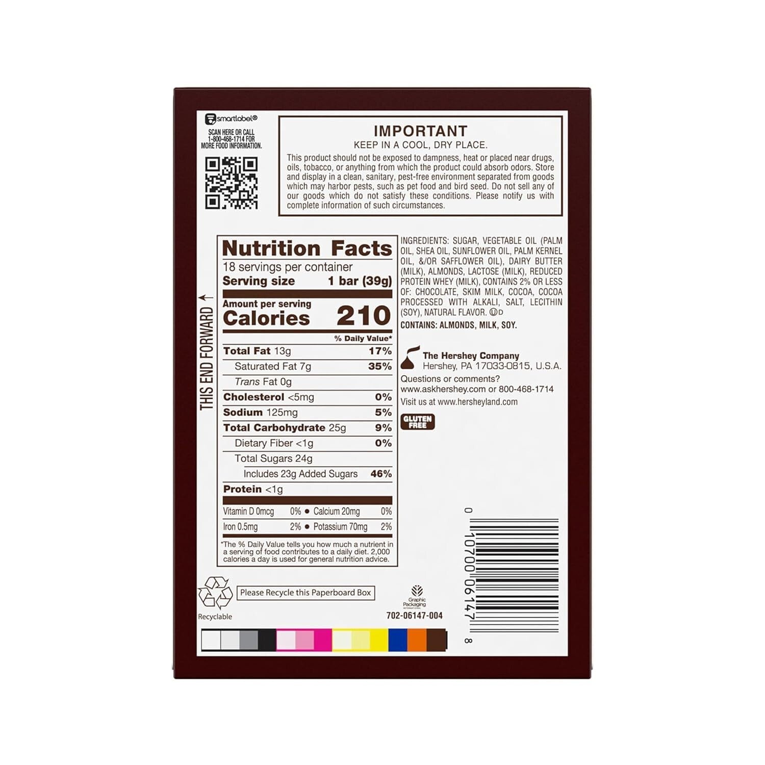 Chocolatey English Toffee Candy Bars, Gluten-Free, Perfect for Snacking Anytime