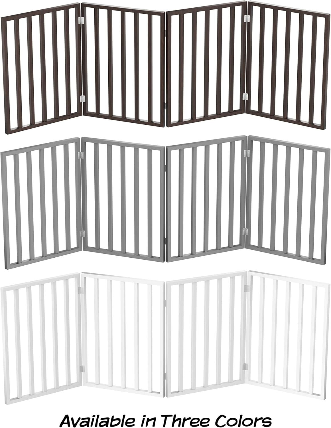 Elegant 4-Panel Freestanding Pet Gate - Retractable Indoor Dog Fence 72x24