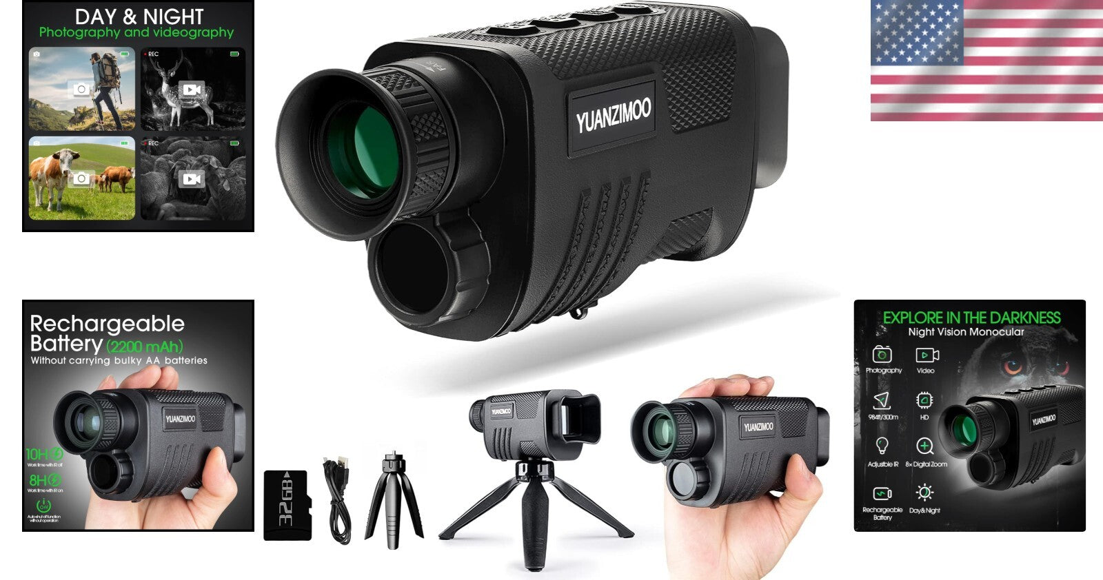 Compact 850nm Infrared Monocular for Hunting and Outdoor Wildlife Viewing