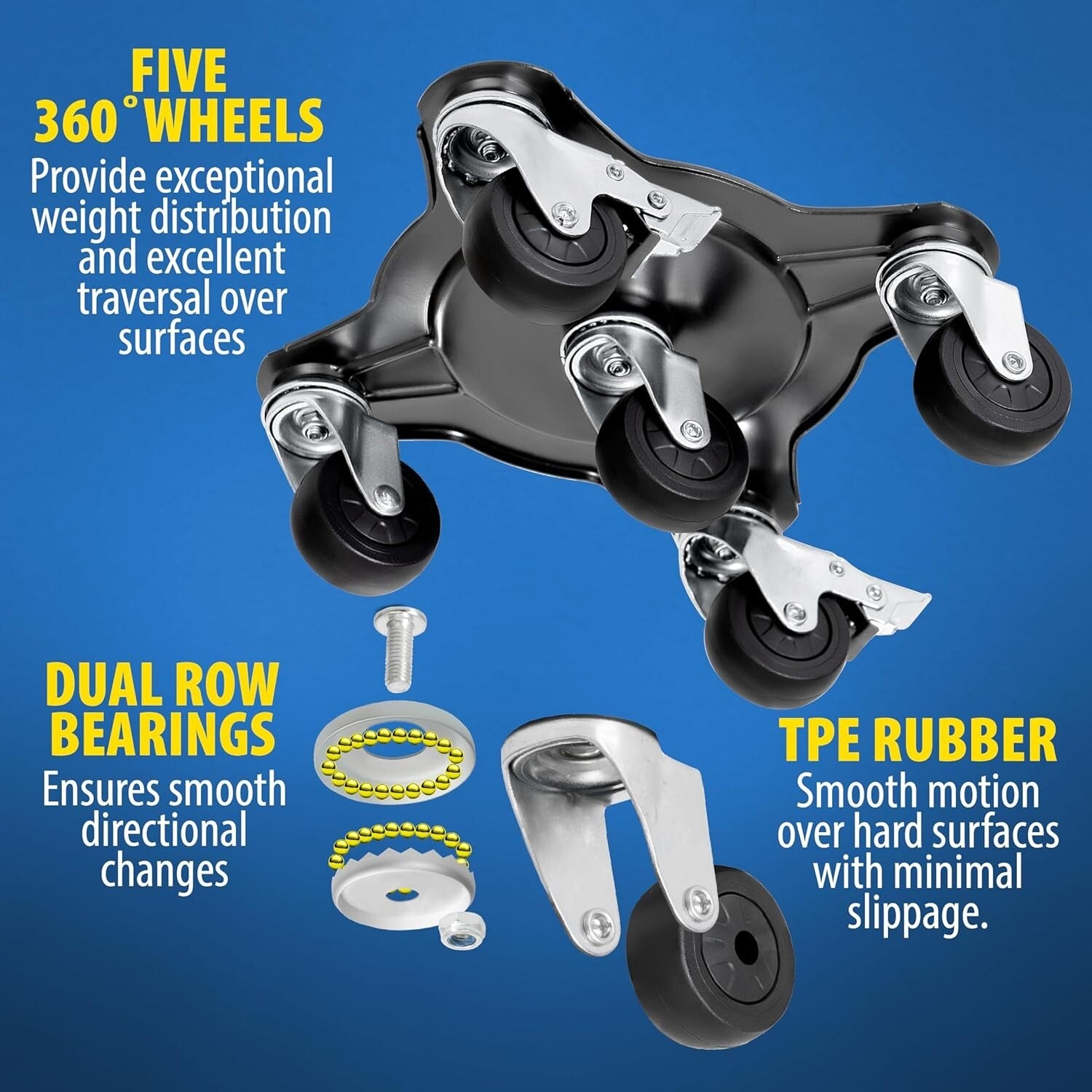 2000 lbs Capacity Furniture Dolly Set with Wheels - Perfect for Safe Relocations