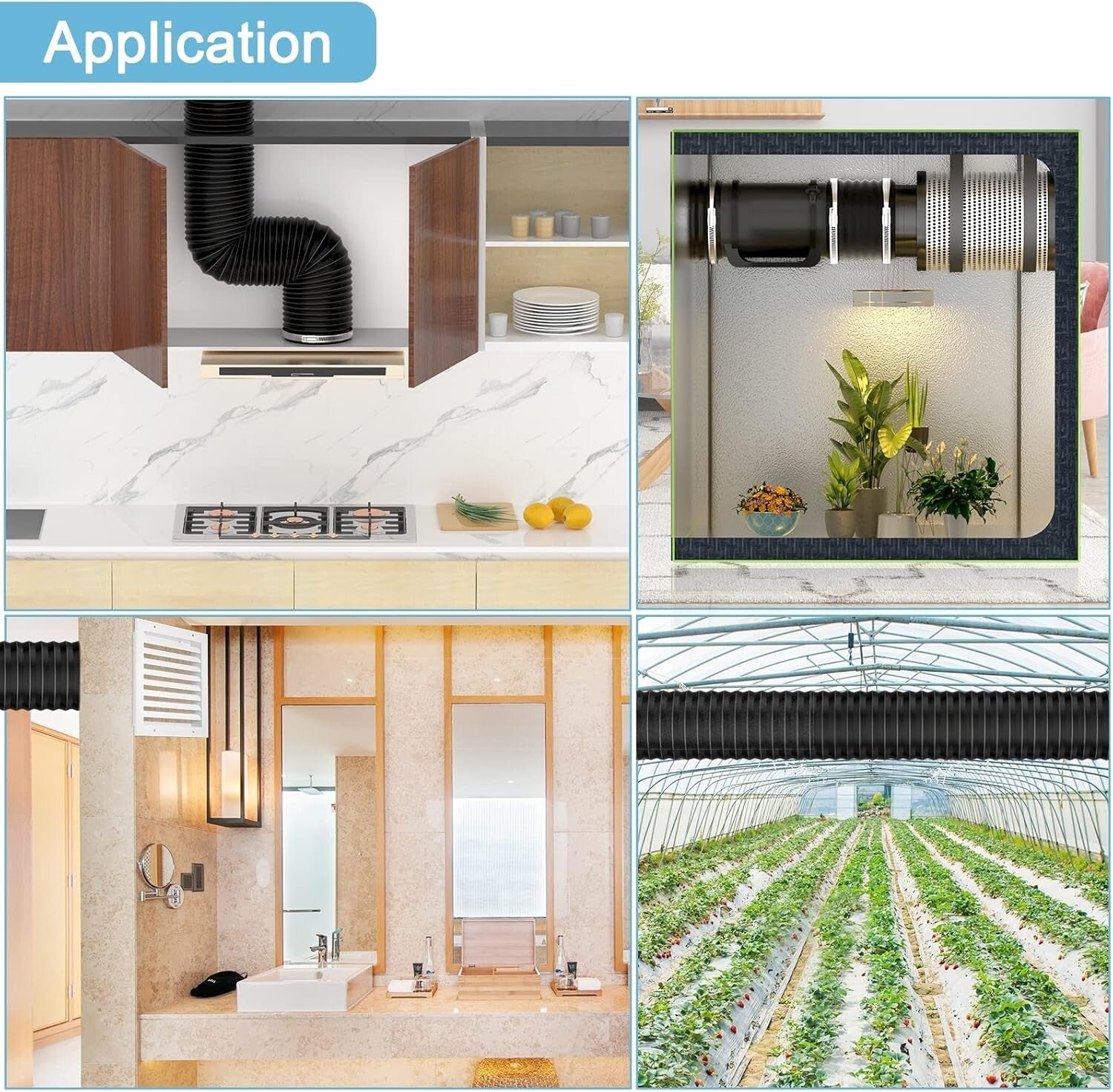 4-Layer Insulated Flexible Duct - 6'' x 8 Ft, Ideal for HVAC and Noise Control