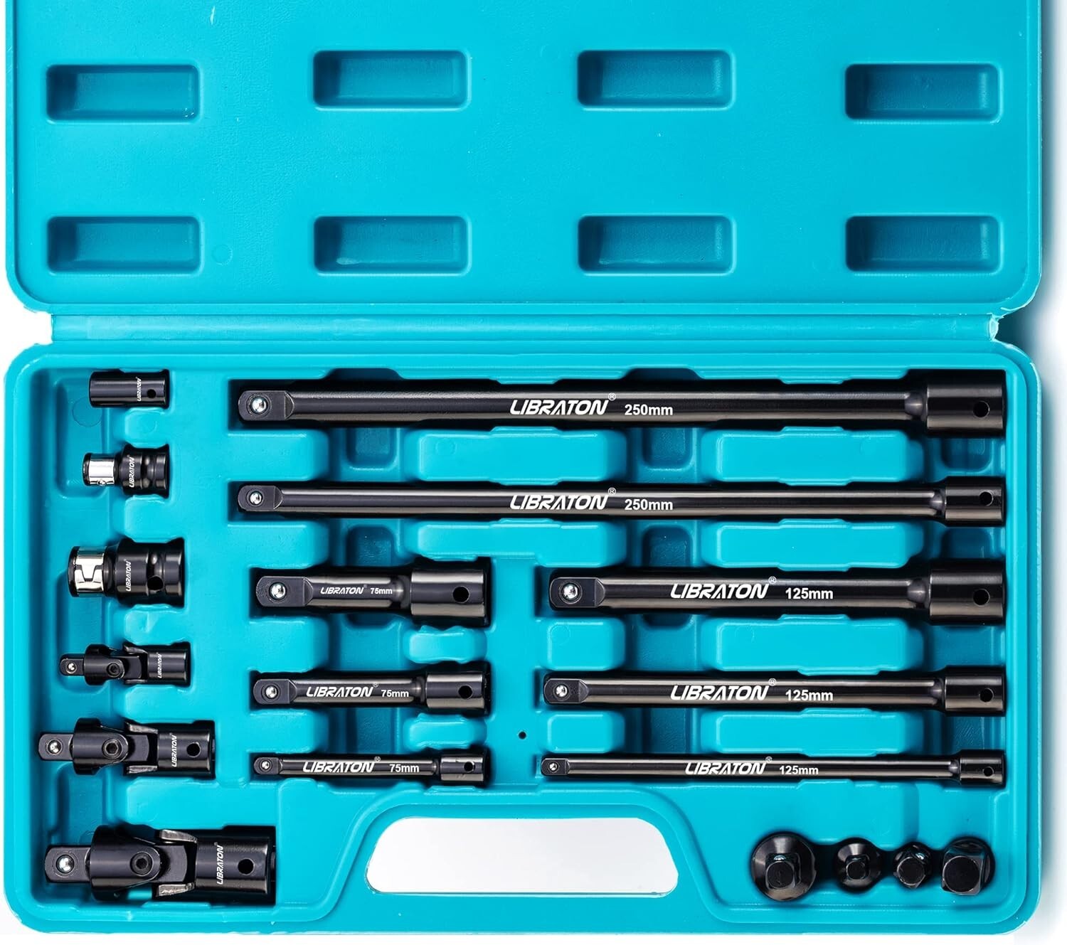 Chrome Vanadium 18-Piece Socket Extension & Swivel Set - Organized Storage