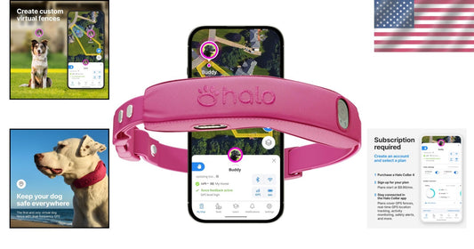 All-New GPS Wireless Dog Fence & Training Collar - Waterproof, Orchid Color