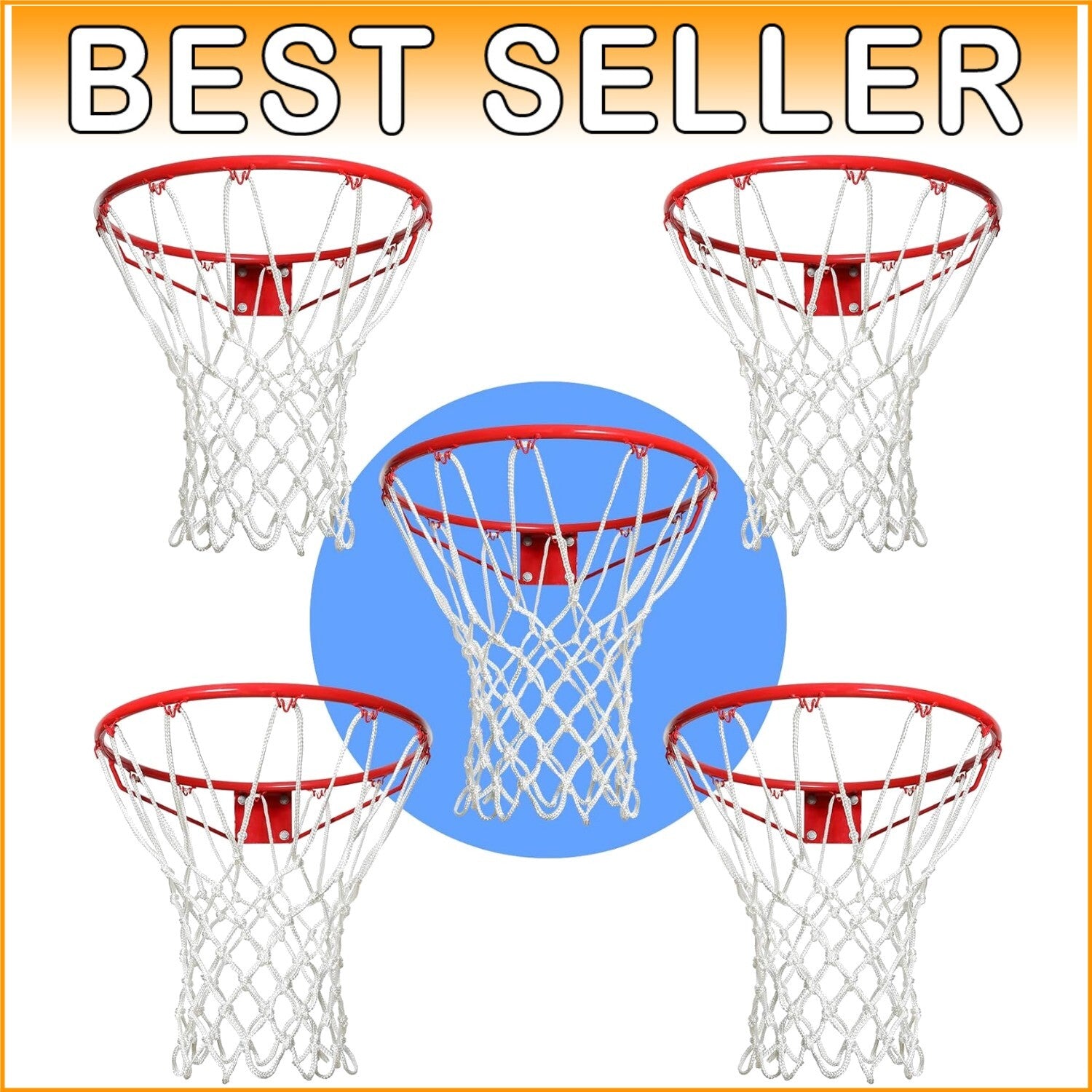 Easy Install Outdoor Basketball Net - 12 Loops, Heavy Duty for All Hoops