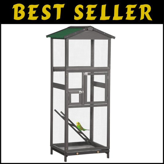 Sturdy 65-Inch Modern Outdoor Bird Cage for All Life Stages - Lockable Design