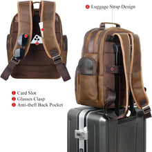 Load image into Gallery viewer, Vintage Leather 15.6" Laptop Backpack - Large Capacity Business Travel Bag
