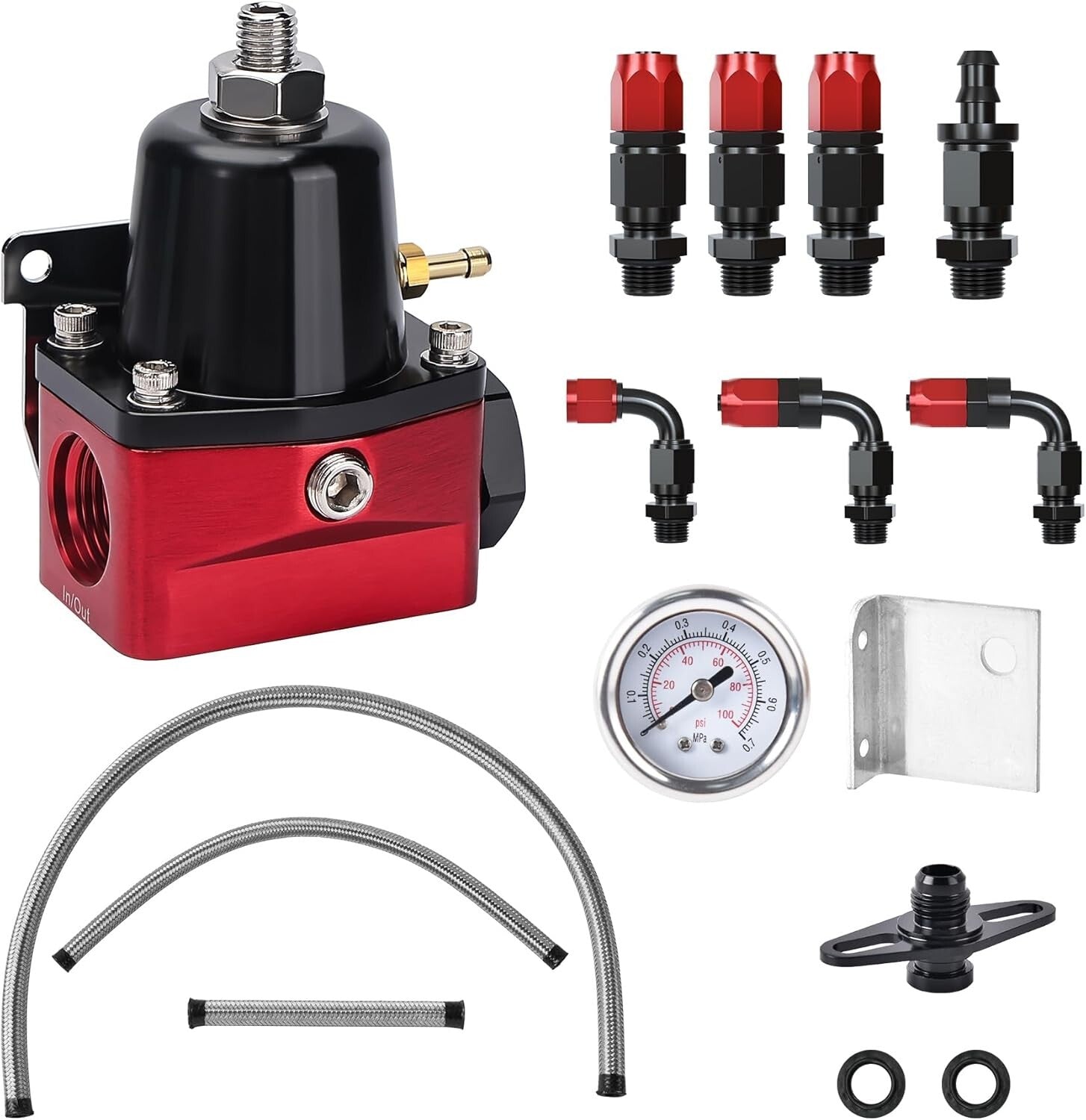 Dual Compatibility 6AN EFI Bypass Fuel Regulator - 30 to 70 PSI Adjustable