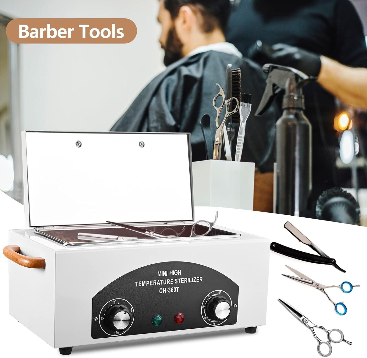 1.5L High-Temperature Sterilizer with Timer - Safe for Metal Tools and Salon Use