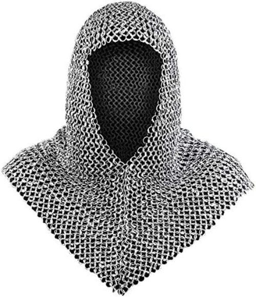 Durable 4-Pound Chainmail Coif Armor - Medieval Neck Protection in 18.75 Inches