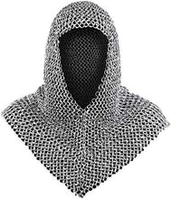 Load image into Gallery viewer, Durable 4-Pound Chainmail Coif Armor - Medieval Neck Protection in 18.75 Inches