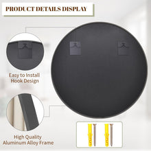 Load image into Gallery viewer, Wall-Mounted 30 Inch Round Mirror with Crystal Clear Reflection - Black Frame