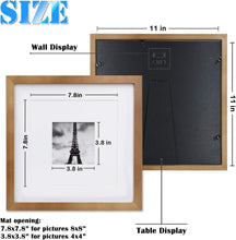 Load image into Gallery viewer, Versatile 11x11 Frames with Plexiglass - 4-Pack for Wall and Tabletop Mounting