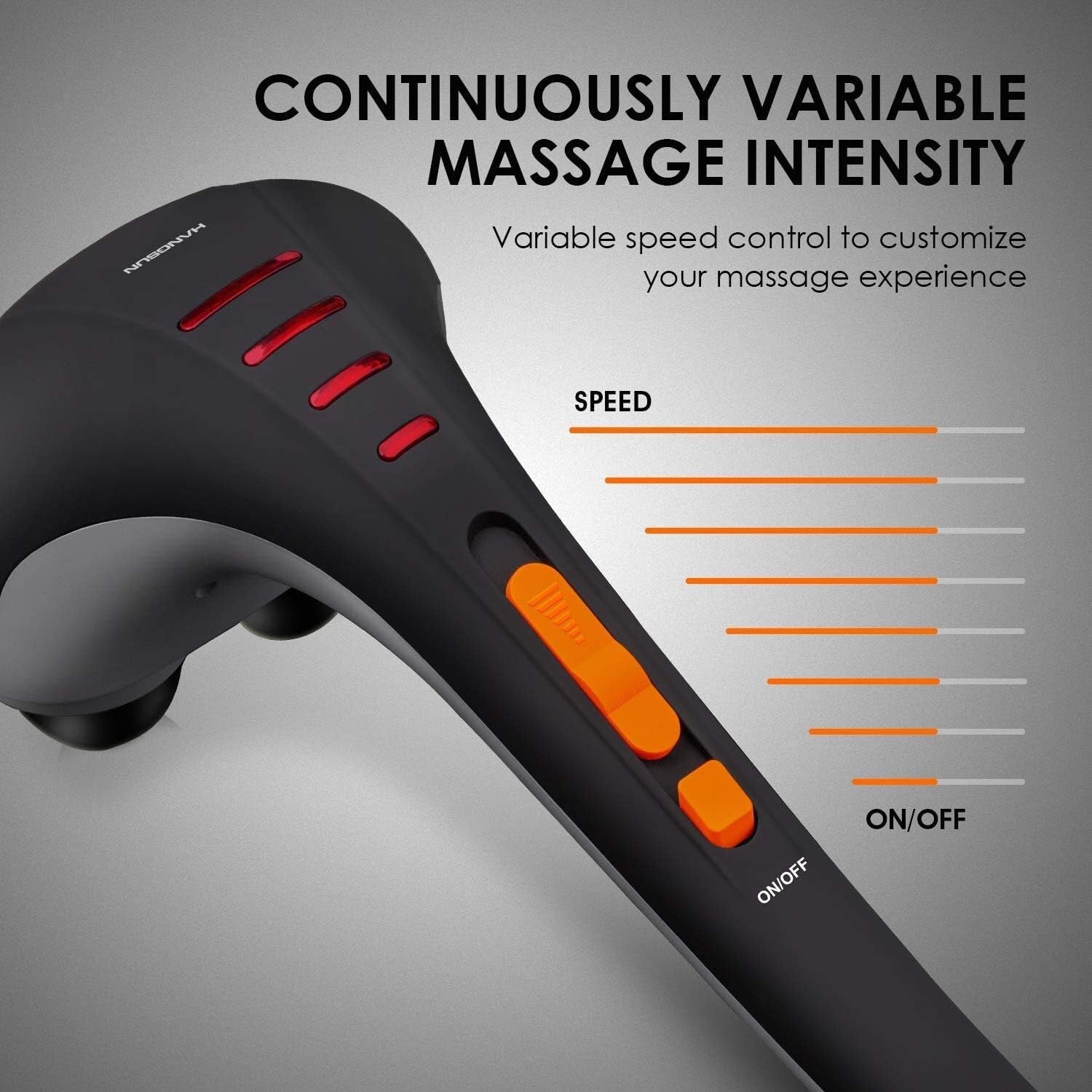 Ergonomic Handheld Massager MG400 with Customizable Speed for Whole Body Relief