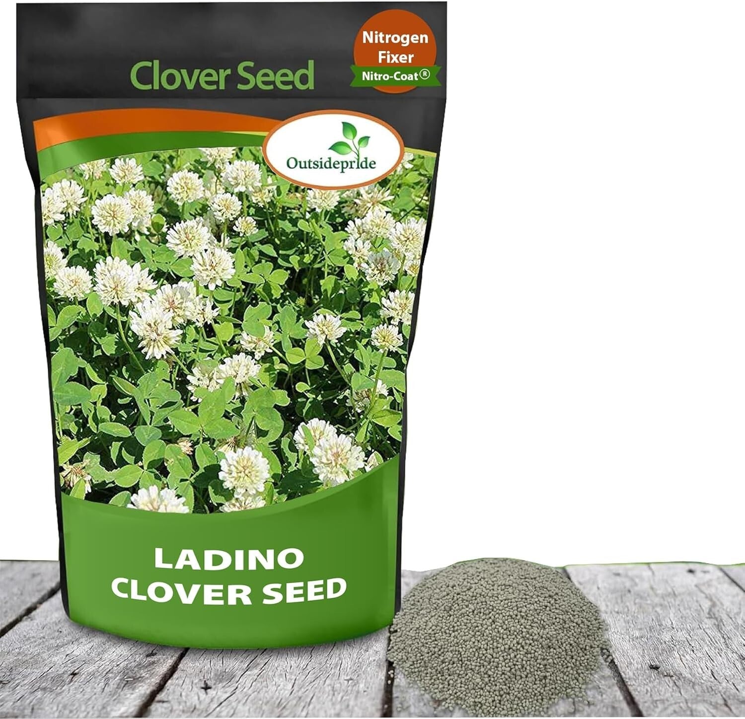 5 lbs. Nitrocoated Perennial White Ladino Clover Seeds - Drought-Tolerant Forage