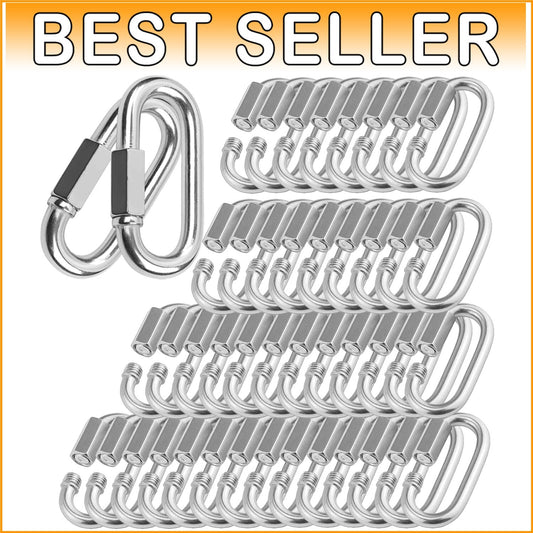 Heavy Duty 620lbs Quick Link Connector - 100 Pack Galvanized Carabiner Clips