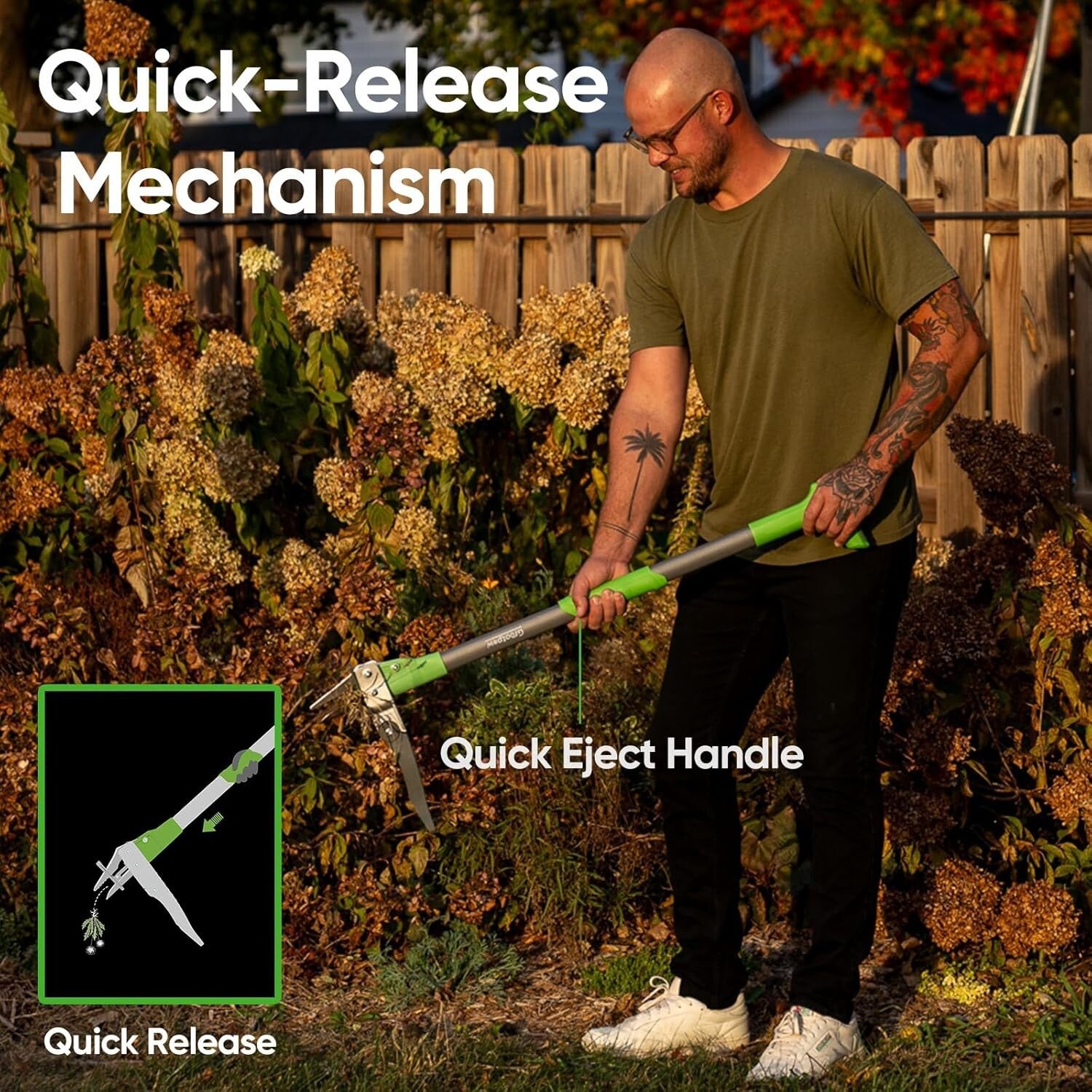 40" Tri-Dragon Grip Weed Puller - Effortless Weed Removal Tool for Gardens