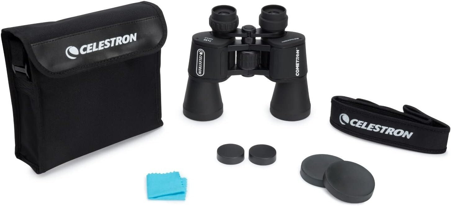 High-Performance 7x50 Binoculars with Wide Field & 50mm Objectives - Cometron