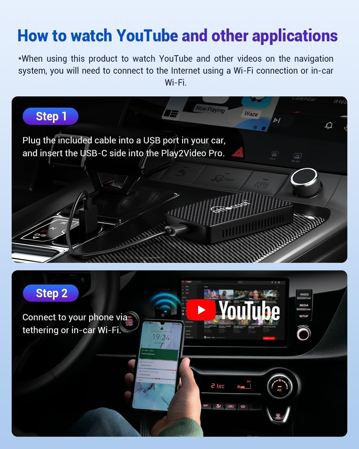 Budget-Friendly Play2Video Pro Adapter for In-Car Entertainment and Streaming