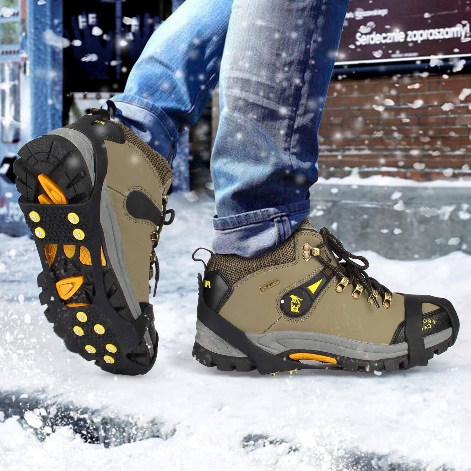 Durable Ice Grips Over Shoes – Slip-On Traction Cleats for Snow & Ice Activities