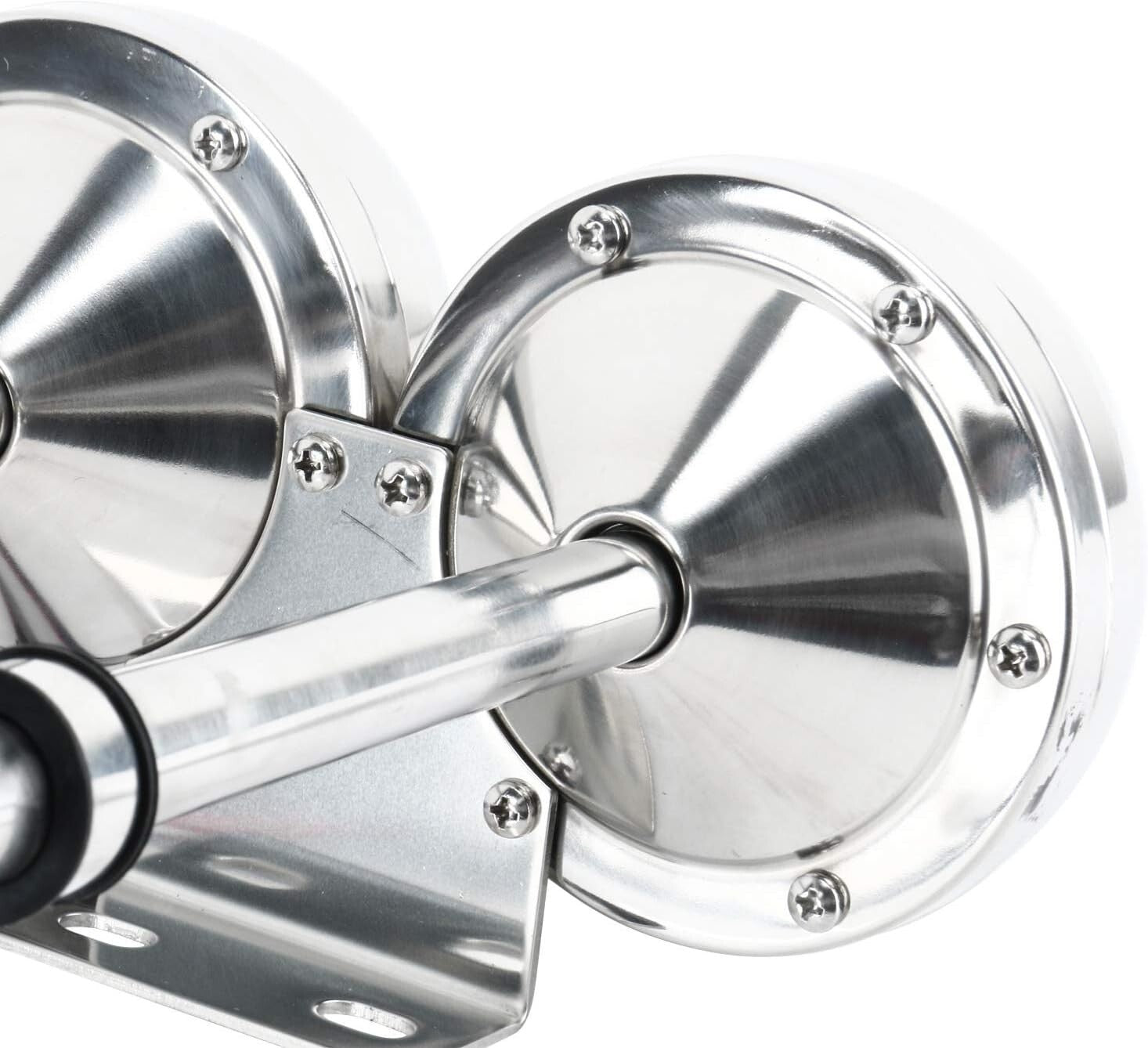 Durable Stainless Steel 12V Dual Trumpet Horn - 125dB for Marine & Auto Use