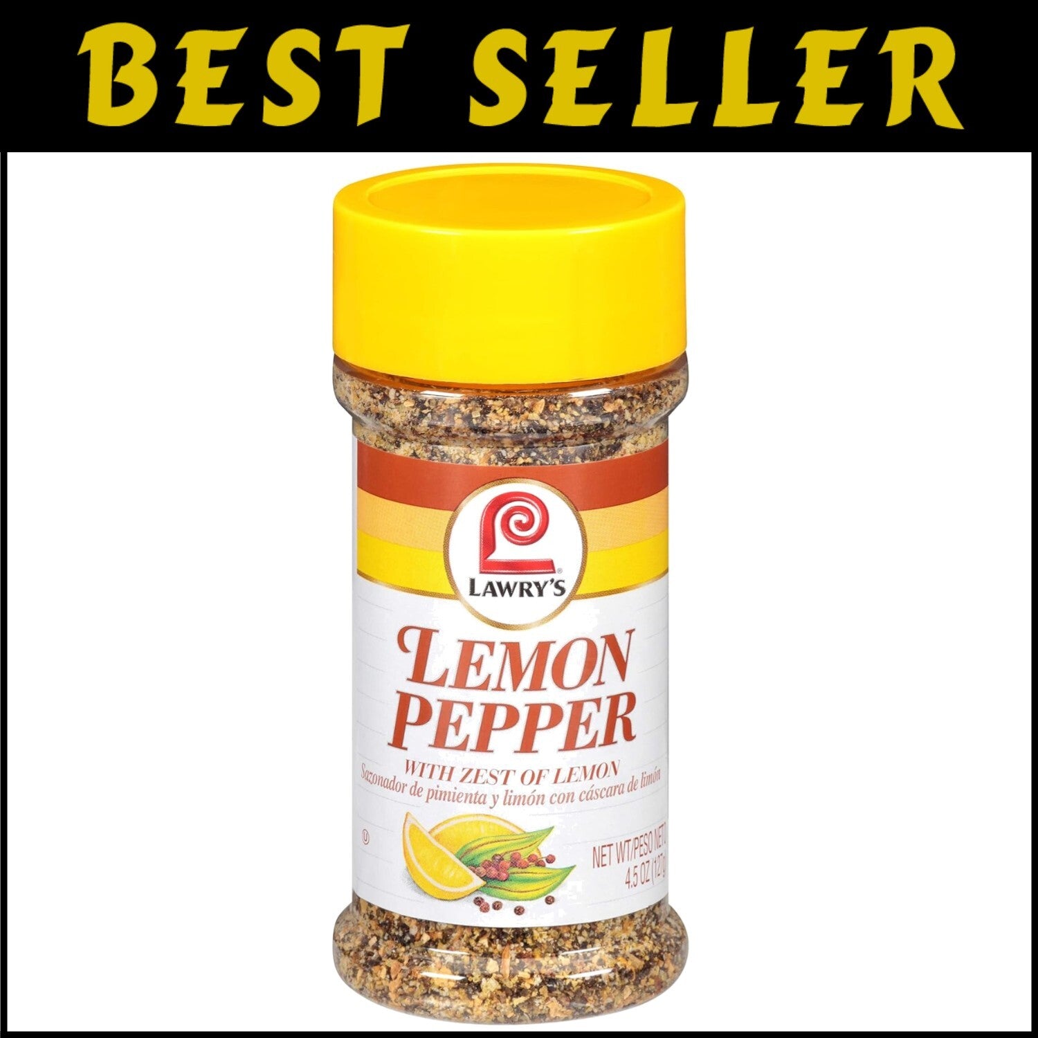 Lemon Pepper Seasoning with No MSG - 4.5 oz Pack of 12, Perfect for Grilling