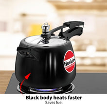 Load image into Gallery viewer, 4L Hard Anodized Black Pressure Cooker - Modern Design for Fast Cooking