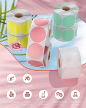Load image into Gallery viewer, Multi-Purpose 2" Circle Color Thermal Sticker Labels - 4500 Self-Adhesive Rolls