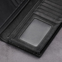 Load image into Gallery viewer, Elegant Vintage Black Calfskin Wallet - 15 Credit Card Slots &amp; Cash Compartment