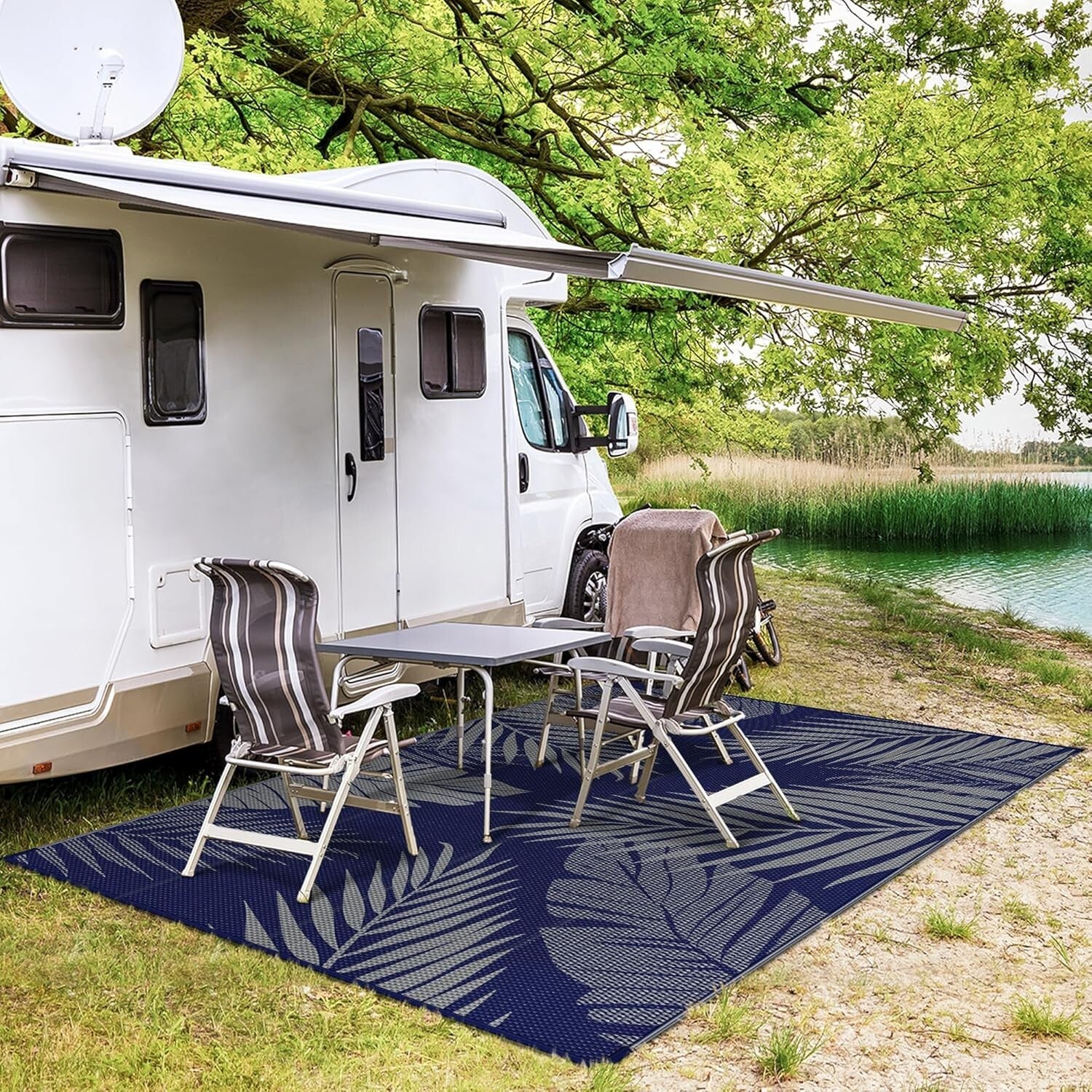 Versatile 6' x 9' Reversible Plastic Outdoor Rug - Patio, RV & Camping Essential