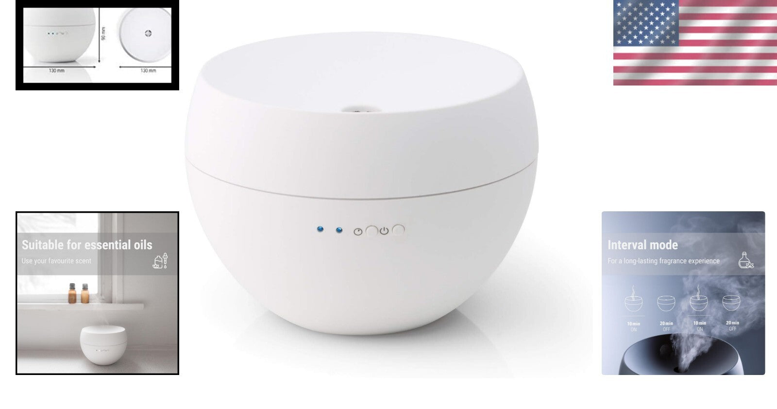 Elegant Aroma Diffuser Jasmine with Interval Mode – Perfect for Home Relaxation